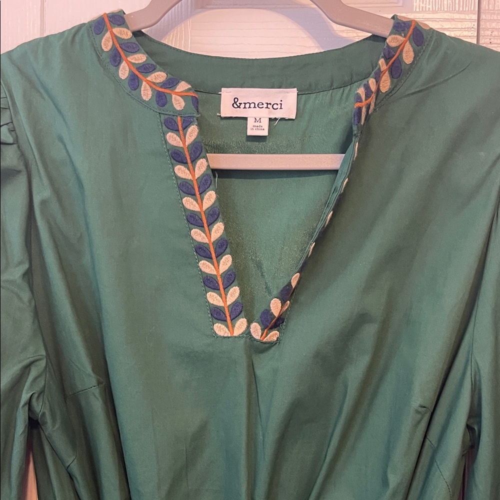 Chic Forest Green Long Sleeve Dress - Picture 3 of 4